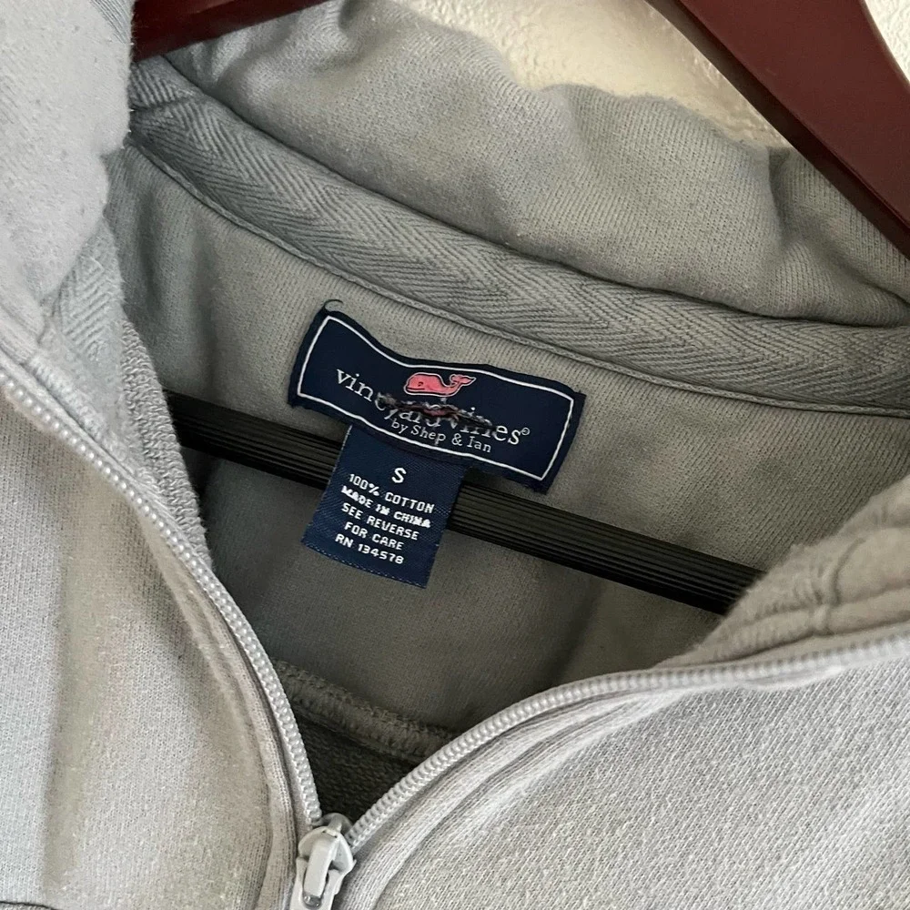 Men's Vineyard Vines Light Gray 1/4 Zip Pullover Sweater Size Small